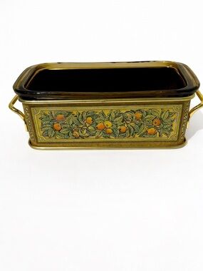 Pyrex Glass Baking Dish with Carrier #213 Smoke Glass